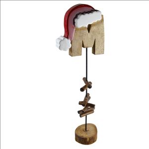 Ornements faits à la main sur mesure, combinaison en métal et bois avec support, meilleurs accessoires de table et ornements de noël au prix de gros - Product Image 1