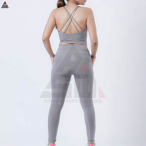 Conjunto Deportivo de Yoga para Mujer Talla Grande, Leggings de Cintura Alta, 2 Piezas, Cintura Elástica, Sujetador Deportivo, Logotipo Personalizado en la Parte Delantera, Spandex/Poliéster - Product Image 2