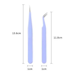 Nouveau kit de pinces à extensions de cils multi-volumes en acier inoxydable multicolores avec embout en fibre et poignée isolante, avec étui - Product Image 3