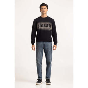 เสื้อสเวตเตอร์คอกลมผู้ชาย 100% อะคริลิก พิมพ์ลายตัวอักษรโลโก้ด้านหน้า แขนเสื้อปกติ พิมพ์ลายด้วยความร้อน ทอผ้าด้วยเครื่องจักร ODM - Product Image 6