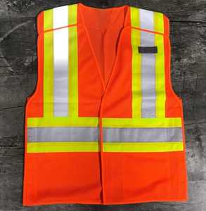 Chaleco de trabajo de seguridad personalizable de alta calidad Unisex tela de lana a prueba de viento Botón de logotipo personalizado de talla grande para ropa exterior de primavera - Product Image 4