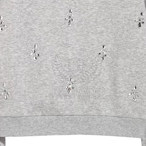Sweat-shirt tricoté scintillant pour femme, style streetwear, avec strass sur le devant, logo et couleur personnalisables, pull d'hiver - Product Image 6