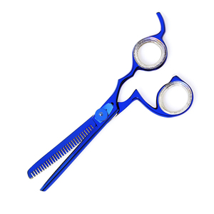 Fantaisie Poignée Cheveux Amincissement Ciseaux Bleu Couleur Coupe De Cheveux Salon Ciseaux Cheveux Élégant Barber Amincissant Ciseaux - Product Image 3