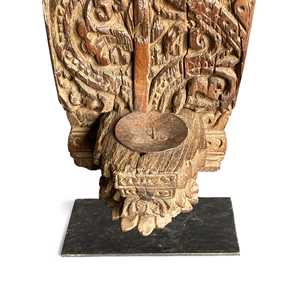 Soporte de Madera Vintage Indio, Tallado a Mano, Decoración Arquitectónica de Pared, Estilo Rústico Antiguo para Interiores del Hogar, Combinación Variada, 1 Contenedor - Product Image 4