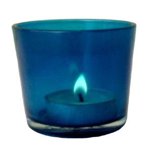 โรงงานผู้ขายชั้นนําขายส่งผู้ถือ Votive แก้วสีฟ้าคุณภาพสูง - Product Image 1
