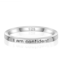 Bagues de nom empilables personnalisées en or 18 carats et argent sterling personnalisées estampillées à la main «Je suis assez» bijoux de mariage
