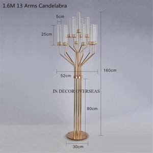 Candelabro de diseño único con estilo pulido brillante plata Metal de calidad superior más exigente suministro de centro de mesa de boda - Product Image 5