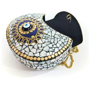 Bolso de Mano de Lujo Hecho a Mano con Madreperla, Diseño Moderno Ecológico, Patrones Geométricos a Cuadros, Decoración para Bodas y Fiestas - Product Image 5