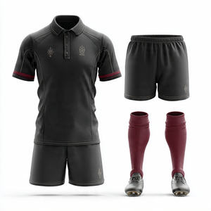 Uniforme de Fútbol Rugby, Camiseta de Fútbol con Botones, Conjunto de Pantalones Cortos de Fútbol, Uniformes de Rugby 100% Poliéster - Product Image 5