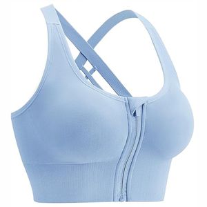 Soutien-gorge d'entraînement respirant pour femmes avec haute élasticité Fitness cou sans couture Yoga soutien-gorge de sport Style Simple Logo personnalisé avant grande taille - Product Image 3