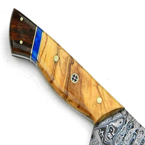Couteau de chef en acier Damas écologique forgé à la main personnalisé Pakka manche en bois lame tranchante pour la cuisine quantité minimale de commande 5 pièces Logo personnalisé - Product Image 4