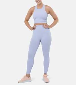 하이 퀄리티 체육관 피트니스 여성 요가 세트 섹시한 패션 스포츠 하이 웨이스트 요가 브래지어와 포켓 스타일 자신의 디자인 회색