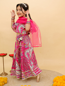 Lahenga choli เสื้อผ้าอินเดียสำหรับเด็กผู้หญิงผ้าฝ้ายแท้จากผู้จำหน่ายทั่วโลก - Product Image 4