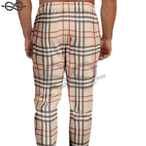 Pantalon de jogging à motif à carreaux beige pour hommes de qualité supérieure vêtements décontractés marque privée OEM vente en gros de pantalons de survêtement - Product Image 6