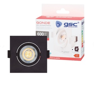 Anello LED da incasso, quadrato, nero, a temperatura regolabile, 7W, 85x85mm (GSC 200400021) - Product Image 2