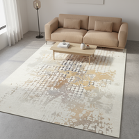 Tapis Erdenet en laine de Mongolie/mélange PA, écologique, fabriqué à la machine, motif abstrait, tapis moderne - Collection Simple N°1