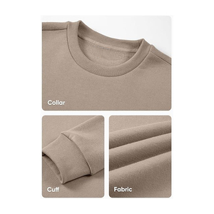 Wholesale 100% Cotton Heavy-Weight 100% Cotton 400+ GSM Men's Pullover Sweatshirt Top Trendy Embroidered Winter Wear - Product Image 4