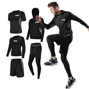 <b>Mens</b> Fitness Wear <b>Men's</b> Jogging Thermo <b>Underwear</b> Training Tight Compression Sportswear Wholesale Custom Gym Training Sets - Product Image 4