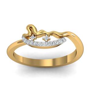 Bijoux de créateur en plaqué or 18 carats Simple bague en laiton de haute qualité avec incrustation de zircon élégant à la mode anniversaire de fiançailles - Product Image 1