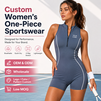 Pakaian Olahraga Wanita Satu Potong Kustom, Romper Cepat Kering, Elastis, untuk Kebugaran, Tenis, Yoga, Latihan, OEM ODM, Pemasok Grosir Cina, 7 Hari