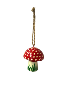 Authentic Kashmiri <b>Hand</b>-Painted Mushroom Christmas <b>Ornaments</b> Small Decorative Hanging Gifts for Holidays-Custom Sizes Available - Product Image 5
