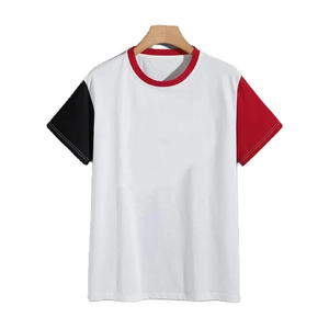 T-shirts à manches courtes rayés, personnalisés, 100 % coton, tricotés, à séchage rapide, respirants, avec logo frontal, pour la vente en gros - Product Image 3