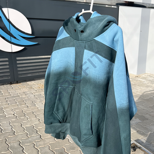 Custom Men's Winter Heavyweight Cotton <b>Fleece</b> Hoodie with Custom Logo Embroidery Sun Faded Hoodies Panel <b>Works</b> - Product Image 5