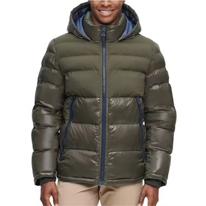 Veste d'hiver matelassée pour homme de haute qualité, col rabattu, logo sur le devant, imperméable, coupe-vent, couleur/taille/logo personnalisable - Product Image 1