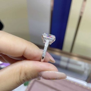 Paston gioielli di lusso 5ct radiante ghiacciato taglio schiacciato DE VVS1 Moissanite diamante in argento Sterling fidanzamento anello di nozze regali