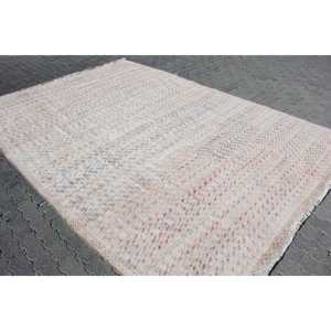 Alfombra Vintage, Alfombra Turca Extra Grande de 7.8x11.4 pies, Alfombra de Lana Blanca Abstracta - Product Image 2