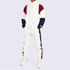 Chándal de algodón 100% con cremallera personalizado de alta calidad, chándal transpirable con parche, diseño libre de trabajo, chándal de talla grande para hombres - Product Image 5