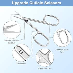 Stainless Steel Cuticle <b>Scissors</b> <b>for</b> <b>Nail</b> Trimming with Custom Logo and Sharp Precision Blades - Product Image 2