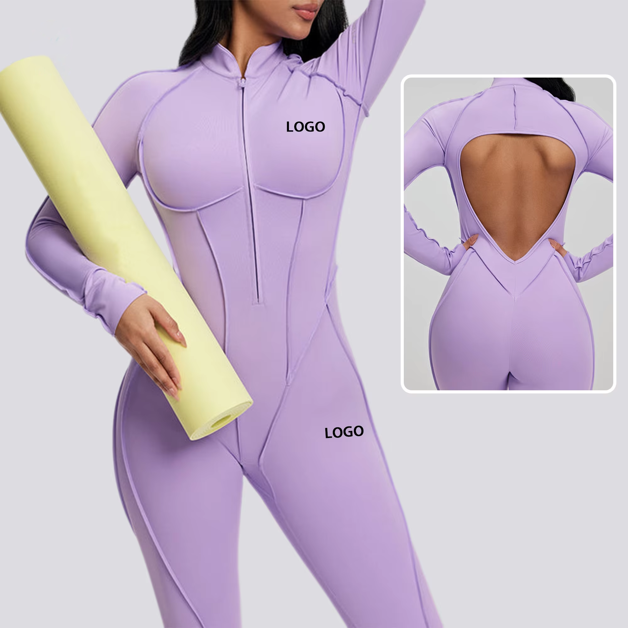 Purple Backless Long