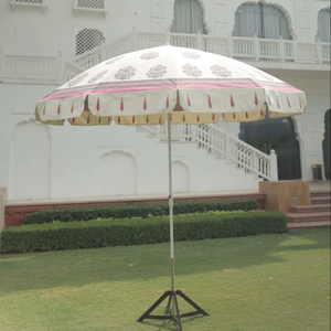 Parasol de jardin en coton avec imprimé Bagru, fabriqué à la main, décor pour mariages et jardins - Product Image 1