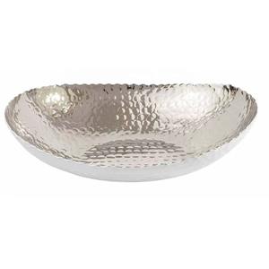 Bol décoratif élégant en métal martelé à la main avec bol à fruits moderne de pièce maîtresse fini en nickel idéal pour le comptoir de cuisine - Product Image 1