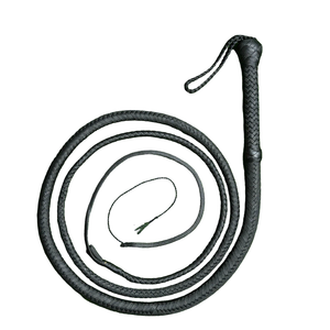 Fouets de cavalier en cuir noir, fouets pour chevaux, manche en bois, cuir de kangourou australien, fouet en cuir de kangourou - Product Image 2