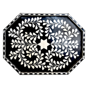 Bandeja de Servir Moderna Hecha a Mano con Incrustaciones de Nácar, Incrustaciones de Hueso de Madera para Cocina, Muebles para el Hogar - Importado de la India - Product Image 3