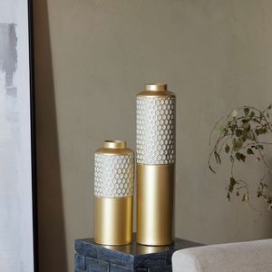 Centro de mesa blanco, jarrones de diseñador hechos a mano, jarrón de lujo de Metal decorativo indio, mesa de diseño moderno a un precio razonable - Product Image 6