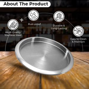 ถาดสแตนเลสทรงกลมสำหรับแสดงเครื่องดื่มวิสกี้ถาดรองจานกลมสำหรับบ้านโรงแรม - Product Image 2