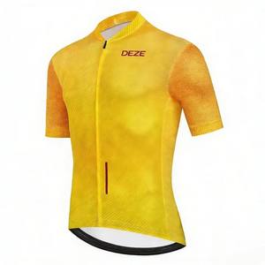 Maillot de cyclisme haut de gamme DEZE léger et écologique pour homme, avec bande réfléchissante, découpe laser, maille respirante, séchage rapide, professionnel pour la route - Product Image 5