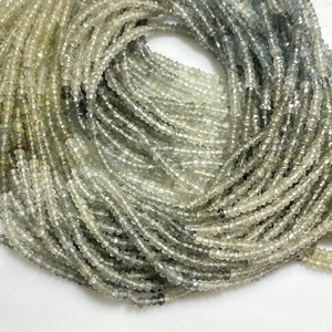 2.5-3MM Mousse Aigue-Marine Facettes Rondelle Forme Perles Pierres Précieuses Naturelles Minuscules Perles, Perles En Gros Boutique - Product Image 3