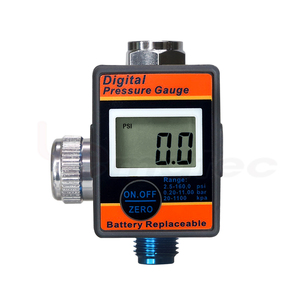 LEMATEC เครื่องวัดความดันดิจิตอล 0-160 PSI จอแสดงผล LCD ตัวควบคุมลมแบบติดปืน เครื่องมือปรับวาล์ว ตัวเครื่องอะลูมิเนียม - Product Image 1