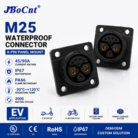Boîtier en nylon étanche JBoCnt M25, 8 broches en option, prise hybride 45A pour échange de batterie de moto électrique