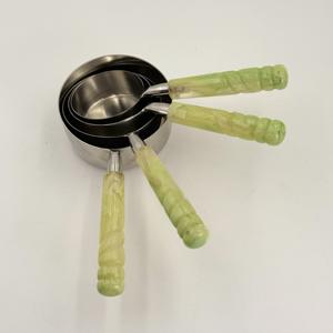 Utensilios de Cocina Ecológicos, Juego de Tazas Medidoras de Acero Inoxidable con Mango de Resina, Cuchara para Café, Herramientas para Hornear para el Hogar - Product Image 3