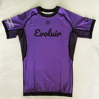 ProFitter Créez votre propre rashguard personnalisé à manches courtes MMA BJJ, couleur dégradée, unisexe, spandex/polyester 180g, impression par sublimation