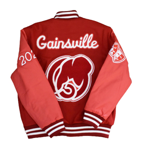 Veste universitaire sur mesure de haute qualité, service OEM ODM, broderie, col montant, sportive, décontractée - Product Image 2