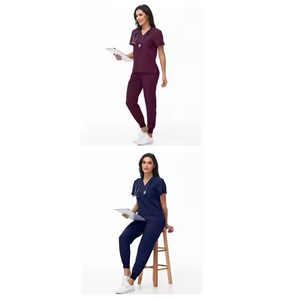 Conjunto de alta calidad para mujer, con cuello en V Top, uniforme para correr de Yoga, conjuntos para correr, uniformes médicos de enfermería - Product Image 4