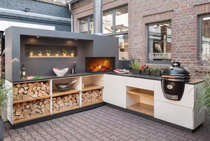 Cuisine extérieure Prima, îlot barbecue, armoires en acier inoxydable intégrées, grill résistant aux intempéries, grilles avec four à <span class=keywords><strong>pizza</strong></span>, cuisine extérieure - Product Image 5