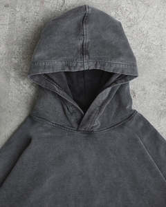 Vintage <b>Acid</b> Washed 100% Cotton Hoodie for Men Women Breathable Oversized Streetwear <b>Drop</b> Shoulder Unisex Vintage Wash Hoodie - Product Image 2