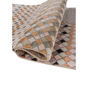 Manchaha Luxury Ivory Hand Knotted Wool Bamboo Silk Rug Geometric Modern Design Plush Pile <b>Washable</b> Carpet for Teens-Les-2728 - Product Image 2